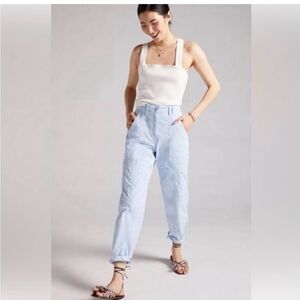 MAEVE Anthropologie Light Blue High Rise Cargo Pant size 16